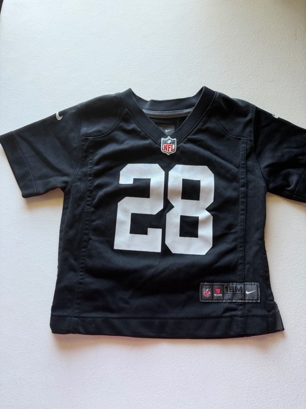 NFL Kids Black Jersey Top with White #28